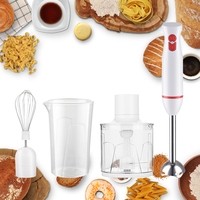 3-in-1 afneembare staafmixer met 2 messen, handmatig, elektrisch, huishoudelijk, van plastic, voor groenten, fruit, eieren, milkshakes, snijder, garde, draagbaar