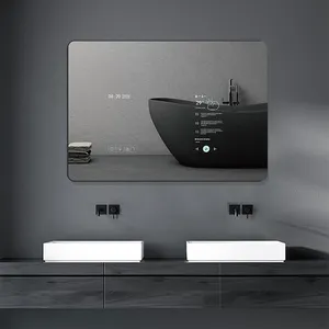 स्मार्ट मिरर टच स्क्रीन ब्लू-टूथ वाईफ़ाई एंड्रॉइड अनुकूलित आधुनिक बाथरूम एलईडी लाइट मिरर