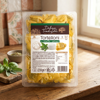 Tortelloni Traditionnels aux Épinards et Ricotta 230g x 14 pièces, Forme Spéciale, Cuisson en 7 Minutes, Ingrédient Principal : Blé Dur Italien