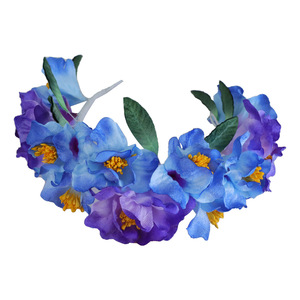 Nouvelle couronne de fleurs en faux velours de style antique faite à la main pour le printemps (style Li Ziqi) – Accessoires pour cheveux et coiffure Hanfu - Product Image 5