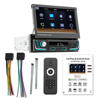 Unidad Principal Bluetooth Universal para Auto con Carga Rápida USB, Carplay y Android Auto Inalámbricos, Pantalla Táctil de 7 Pulgadas, Radio de Auto 1 Din