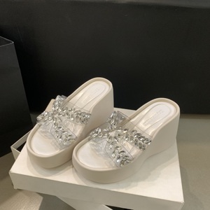 Sandalias de Plataforma con Pedrería para Mujer, Estilo Verano 2024, a la Moda, Combinables con Todo, para Exteriores - Product Image 3