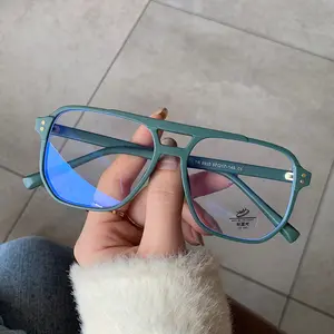 Square Myopia Glasses Frame Women Anti Blue Light Big Frame Spectacle Eyeglass Men Double Bridge Optical Glasses For Women Men