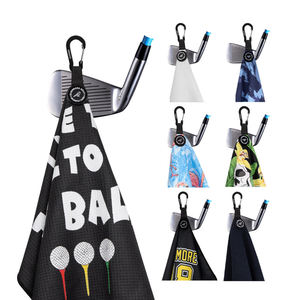 Serviette de golf magnétique personnalisée avec logo, pliable en trois, avec clip, en microfibre gaufrée, vente en gros directe usine OEM - Product Image 5