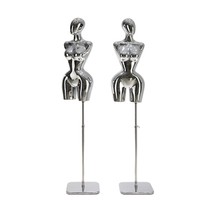 Maniquí de Plástico Electrochapado BBL Femenino Curvo de Parte Superior del Cuerpo, Caderas Grandes, Busto Ajustable, Sin Cabeza, Dorado, Torso de Pie <span class=keywords><strong>para</strong></span> Vestidos - Product Image 4