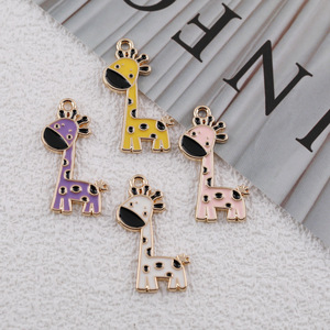 Cute Cartoon <b>Giraffe</b> Alloy Pendant DIY Jewelry Charm For Bracelet <b>Necklace</b> Accessory Unisex Gift Zinc Alloy Charms - Product Image 1