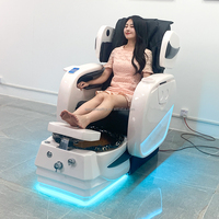 Salon de beauté moderne de luxe pour ongles Spa pour les pieds avec bain à remous Fauteuil de massage tactile européen pour manucure et pédicure en cuir synthétique