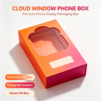 Boîte d'emballage en papier dégradé personnalisée pour accessoires de téléphone, type Cloud Window Phone Box