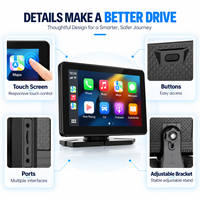 Layar Mobil Portabel Wireless CarPlay Android Auto, Layar Sentuh, Navigasi/Panggilan/Musik/Asisten Suara