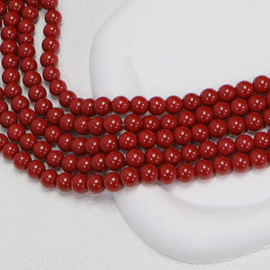 خرز دائري بلون أحمر مرجاني بحجم 4-10 مم بأسعار الجملة لصناعة القلائد - Product Image 2