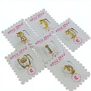 Bagues en acier inoxydable plaqué or avec diamants américains, géométriques, modernes, étanches, pour femmes et jeunes filles - Vente en gros - Product Image 1