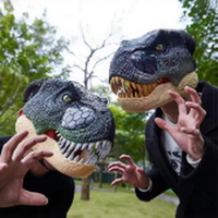 Masque décoratif dinosaure, seau à citrouille d'Halloween avec couvercle, en plastique portable, pour décoration intérieure d'enfants, motif visage de citrouille