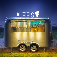 Remorque alimentaire mobile en stock pour crème glacée, pizza, hamburger - Certifiée CE, utilisation en extérieur, construction en acier inoxydable