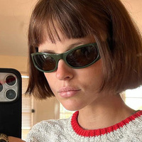 Lunettes de soleil tendance Y2K Hip Pop pour femmes, monture rectangulaire épaisse rétro chic, lunettes de soleil mignonnes pour femmes avec protection UV