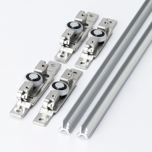 Concealed Sliding Door Hardware Steel Roller Track For Bookcase Storage Cabinet Smooth Rolling Minimalist Design - Product Image 1