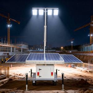 Tour de vidéosurveillance <span class=keywords><strong>solaire</strong></span> portable, remorque d'éclairage mobile pour systèmes de surveillance de la sécurité des parkings - Product Image 2