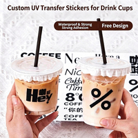 Etiqueta de Cristal con Transferencia UV, Adhesivo Personalizado para Cajas y Vasos, Impresión por Estampado en Caliente, Autoadhesivo Transparente