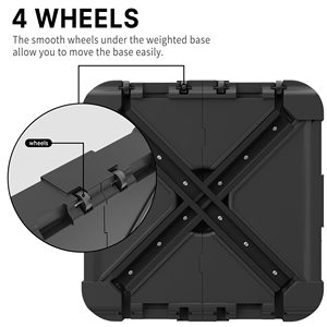 Base Moderna para Sombrilla de Exterior, 265 Libras, para Sombrillas Cantilever de <span class=keywords><strong>Patio</strong></span>, con Ruedas, Rellenable con Arena o Agua, Material PE, Cuadrada, 34 Pulgadas - Product Image 6