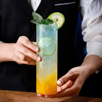Tasse en verre borosilicate haute résistance, simple, résistante à la chaleur, pour la maison, le restaurant, le café, à corps droit, pour boissons froides et eau