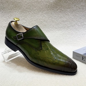 Usine <span class=keywords><strong>prix</strong></span> de gros personnalisé en cuir véritable teint à la main moine sangle hommes chaussures pour affaires mariage bureau vacances fête chaussures - Product Image 6