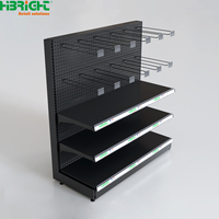 Étagère de présentation double face pour magasin de détail, rayonnage métallique pour supermarché, étagère de rangement pour épicerie et magasin de proximité