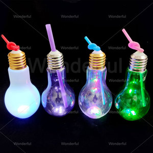 RGB Ánh Sáng LED Đảng 500Ml Bóng Đèn Pet Rõ Ràng Cup 16Oz Khuyến Mãi Cup Cho Đám Cưới Giáng Sinh Nhà Bên Với Rơm Nắp Cho Uống - Product Image 3