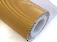 Pegatinas para el Interior del Automóvil de 28*152cm, Rollo de Fibra de Carbono 3D, PVC Polimérico de Alta Calidad, Autoadhesivo, Película Protectora que Cambia de Color