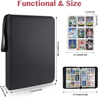 Classeur à 3 anneaux en PU avec 9 pochettes pour cartes Pokémon, Kpop, Yu-Gi-Oh !, avec fermeture éclair, haute qualité, portable, pour collectionneur de cartes DIY