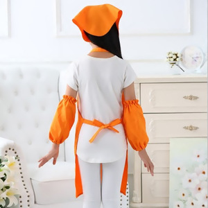 Juego de babero de lona de algodón ajustable para niños con logotipo personalizado al por mayor, delantal de cocina por sublimación, sombrero para pintar, personalizable para niños - Product Image 2