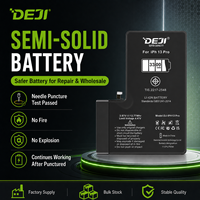 Batería de estado semisólido reacondicionada DEJI para iPhone 13 Pro, celda A+ con etiqueta flexible, cero ciclos, a granel