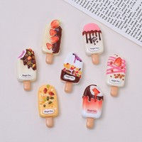 Pendentif en résine en forme de crème glacée, fruits et noix, accessoires en résine pour loisirs créatifs, petits accessoires en résine adaptés aux coques de téléphone portable, épingles à cheveux, chaussures