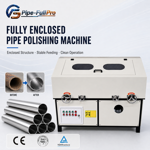 Machine de polissage de tubes ronds avec traitement multi-têtes pour le meulage et le brossage des tubes d'échappement en acier inoxydable - Product Image 1