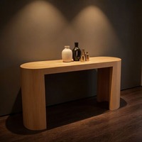 Console moderne en travertin beige clair, table console en pierre naturelle, table d'entrée en marbre beige pour la maison