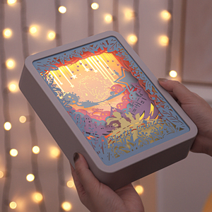 Moderne 3D LED Veilleuse ABS Carré Papier Découpé Lampe Effet D'ombre Tactile Décor À La Maison pour Chambre Saint Valentin Art Sculpture 5V - Product Image 4