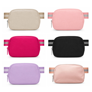 USA Warehouse Waterproof Nylon 1L Crossbody Fanny Pack Striped Adjustable Strap Yoga Waist <b>Bag</b> For Women Daily Use - Product Image 6