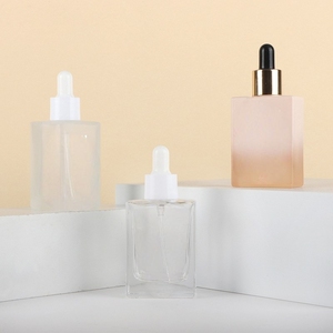 Flacon compte-gouttes carré en <span class=keywords><strong>verre</strong></span> 30 ml pour cosmétiques, emballage de sérum et d'huiles essentielles, personnalisation possible - Product Image 1