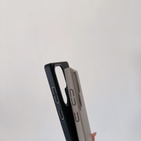 Casing HP PC Tipis Berkualitas Tinggi dengan Sentuhan Kulit Asli untuk S24 S25 Ultra, Mendukung Pengisian Daya Nirkabel