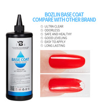 Vernis Gel Halal Vrac Bozlin 1Kg, Couche de Finition Sans HEMA Sans Essuyage et Base Coat, Gel UV LED Soak Off, Base Peel Off