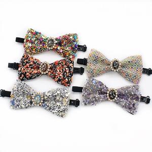 Gravatas Borboleta de Strass para Homens, Gravatas Pré-amarradas com Lantejoulas, Comprimento Ajustável, Acessórios para Casamento e Prom - Product Image 2