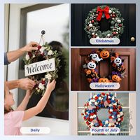 Support de couronne à ventouse en plastique, finition polie, crochet amélioré pour porte d'entrée/fenêtre en verre