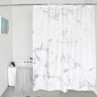 Rideau de douche en tissu Polyester, Style marbre, à points dorés scintillants et lettres imprimées,