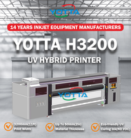 Impresora UV Híbrida Automática de Alta Velocidad Yotta H3200, Impresora Plana de Rollo a Rollo, Compatible con Flex, 6 Cabezales, 2400X600 Dpi, Portátil para Exteriores