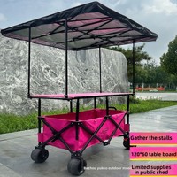 Chariot pliable avec table relevable haute et plateau de toit