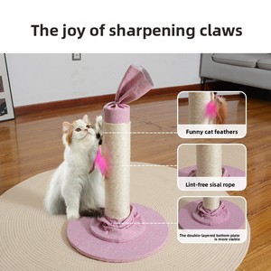 Candy <span class=keywords><strong>Cat</strong></span> Scratching Post - Alat Garukan Kucing Sisal Tahan Lama Anti-Rontok dengan Mainan Bulu Grosir Langsung dari Pabrik untuk Toko Hewan Peliharaan - Product Image 4