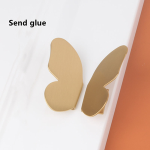 JAYA Furniture <strong>Handle</strong> Knob Nordic Light Luxury Brass Leaf and butterfly Shape <strong>Handle</strong> Without Punching <strong>Copper</strong> <strong>Handle</strong> - Product Image 4