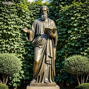 Iglesia religiosa al aire libre Santo con Biblia Bronce Fundido Mateo Apóstol Escultura Tamaño real San <span class=keywords><strong>Evangelista</strong></span> Mateo Estatua de latón - Product Image 6