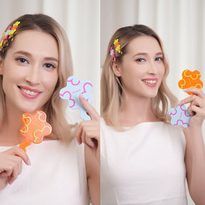 Floral Series Colored Acetate Handheld Makeup <b>Mirror</b> Portable <b>Compact</b> For Touch Ups - Product Image 1