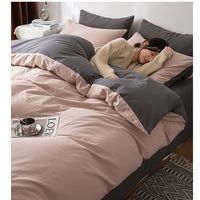 Housse de couette 100% coton lavé, couleur unie, 40s 128x68, teinture réactive, minimaliste, pour la maison, le dortoir, vente en gros