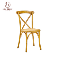 Chaise à dossier croisé en bois massif durable pour événements, mariages, banquets et fêtes en extérieur – Idéale pour les lieux hôteliers