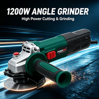 Meuleuse d'angle professionnelle industrielle 1200W avec interrupteur à glissière et disque de meulage de 125 mm pour le ponçage, la découpe, le meulage et le polissage